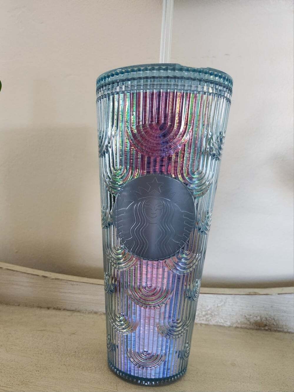 Starbucks Spring 2022 Mermaid Iridescent Rainbow Tumbler 24 oz